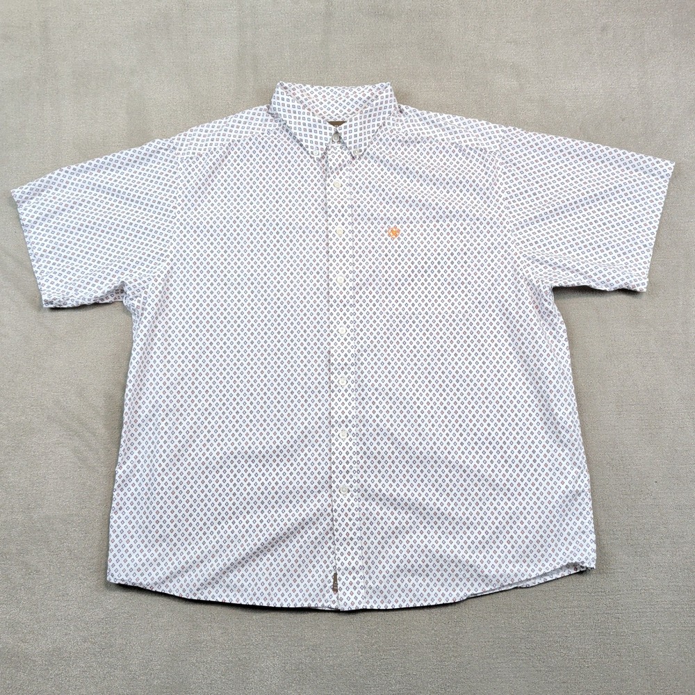 Ariat Western Mayson Classic SS Shirt XXL White Geometric Cotton Button Down — photo 2